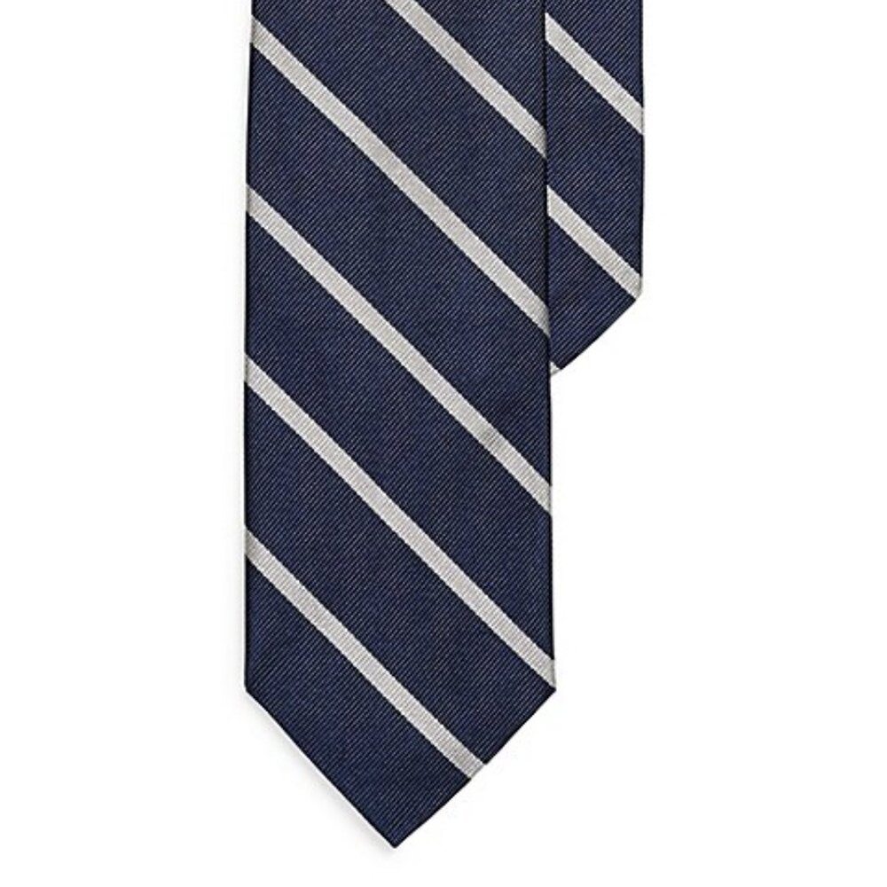 Polo Ralph Lauren Striped Silk Repp Narrow Tie Navy White